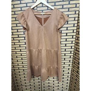 Voy Brown Tiered Dress Size Large